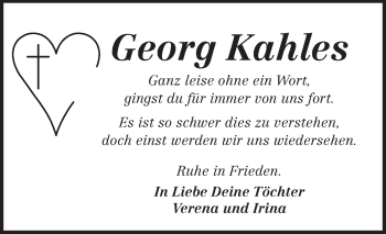 Traueranzeige von Georg Kahles von Odenwälder Echo