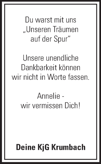 Traueranzeige von Annelie  von Starkenburger Echo