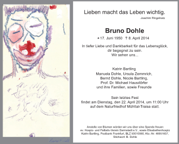 Traueranzeige von Bruno Dohle von Echo-Zeitungen (Gesamtausgabe)