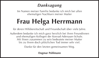 Traueranzeige von Helga Herrmann von Starkenburger Echo
