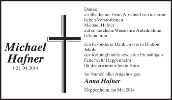 Traueranzeige von Michael Hafner von Starkenburger Echo