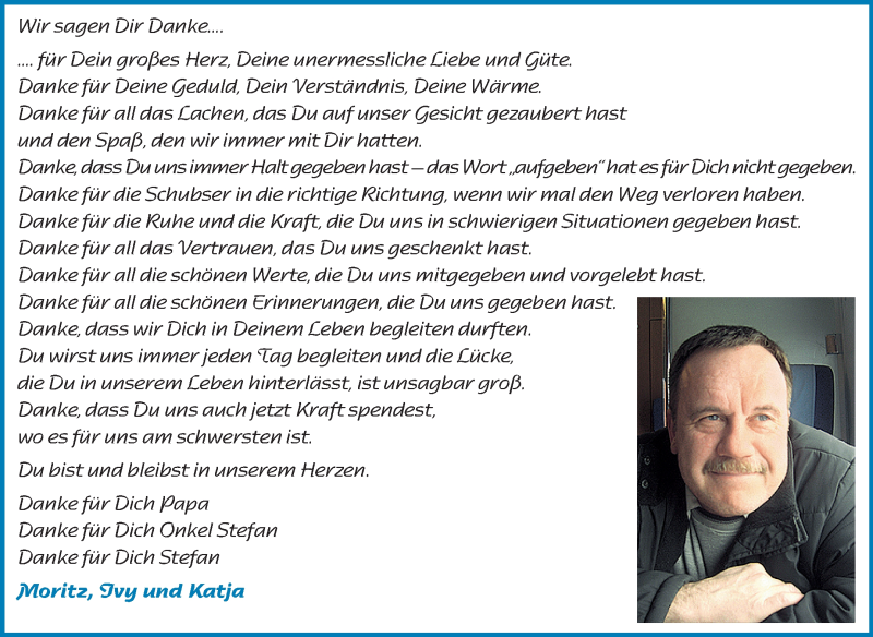  Traueranzeige für Stefan Mauriszat vom 15.05.2014 aus Rüsselsheimer Echo, Groß-Gerauer-Echo, Ried Echo
