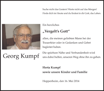 Traueranzeige von Georg Kumpf von Starkenburger Echo