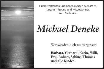 Traueranzeige von Michael Deneke von Echo-Zeitungen (Gesamtausgabe)