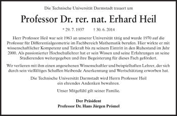 Traueranzeige von Erhard Heil von Echo-Zeitungen (Gesamtausgabe)