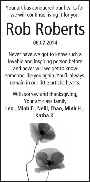 Traueranzeige von Rob Roberts von Odenwälder Echo