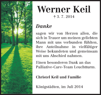 Traueranzeige von Werner Keil von Rüsselsheimer Echo, Groß-Gerauer-Echo, Ried Echo