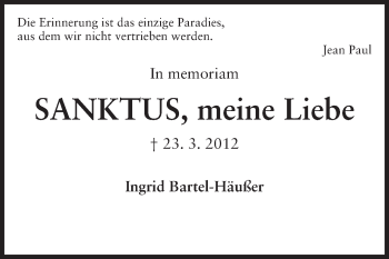 Traueranzeige von Walter Bartel von Echo-Zeitungen (Gesamtausgabe)