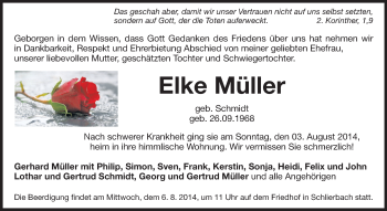 Traueranzeige von Elke Müller von Starkenburger Echo