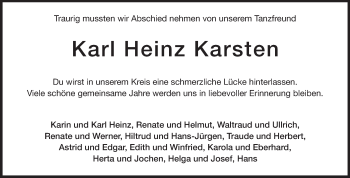 Traueranzeige von Karl Heinz Karsten von Echo-Zeitungen (Gesamtausgabe)