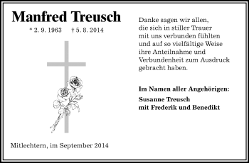 Traueranzeige von Manfred Treusch von Starkenburger Echo