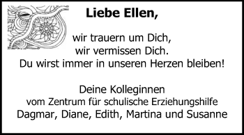 Traueranzeige von Ellen Kopf von Echo-Zeitungen (Gesamtausgabe)
