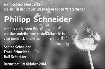 Traueranzeige von Philipp Schneider von Echo-Zeitungen (Gesamtausgabe)