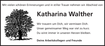 Traueranzeige von Katharina Walther von Odenwälder Echo