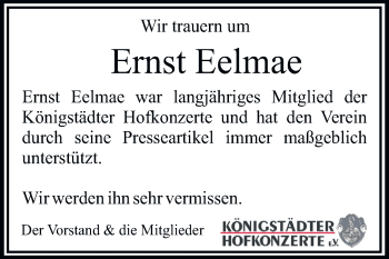 Traueranzeige von Ernst Eelmae von Rüsselsheimer Echo, Groß-Gerauer-Echo, Ried Echo
