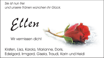 Traueranzeige von Ellen Margarethe Jo Heps von Echo-Zeitungen (Gesamtausgabe)