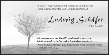 Traueranzeige von Ludwig Schäfer von Odenwälder Echo