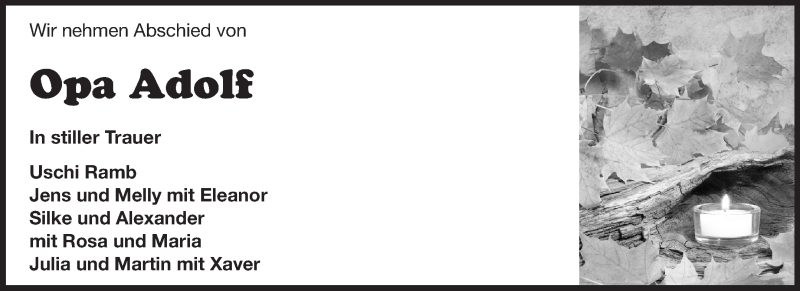  Traueranzeige für Adolf  vom 05.11.2014 aus Odenwälder Echo