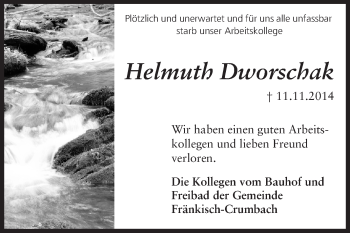 Traueranzeige von Helmuth Dworschak von Odenwälder Echo
