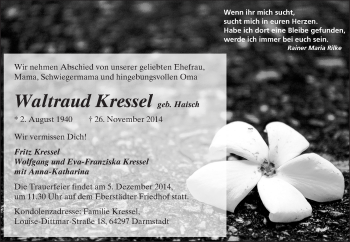 Traueranzeige von Fritz Kresse von Echo-Zeitungen (Gesamtausgabe)