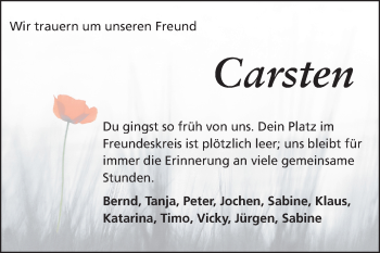 Traueranzeige von Carsten  von Odenwälder Echo