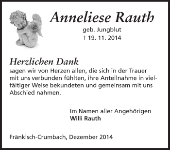 Traueranzeige von Anneliese Rauth von Odenwälder Echo