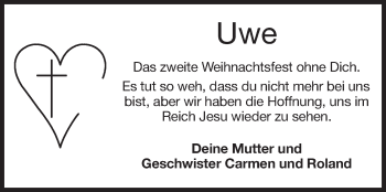 Traueranzeige von Uwe  von Odenwälder Echo