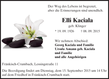 Traueranzeige von Elli Kaciala von trauer.echo-online.de