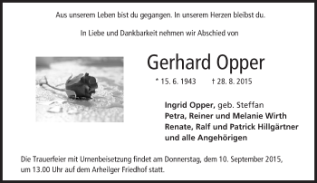 Traueranzeige von Gerhard Opper von trauer.echo-online.de