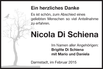 Traueranzeige von Nicola Di Schiena von Echo-Zeitungen (Gesamtausgabe)