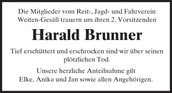 Traueranzeige von Harald Brunner von trauer.echo-online.de