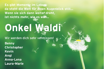 Traueranzeige von Waldi  von Odenwälder Echo