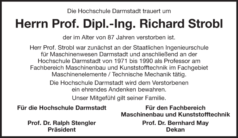  Traueranzeige für Richard Strobl vom 20.06.2015 aus Echo-Zeitungen (Gesamtausgabe)