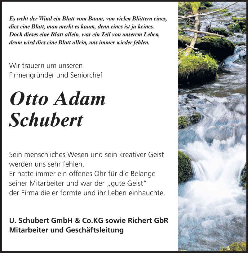  Traueranzeige für Otto Adam Schubert vom 18.07.2015 aus Darmstädter Echo
