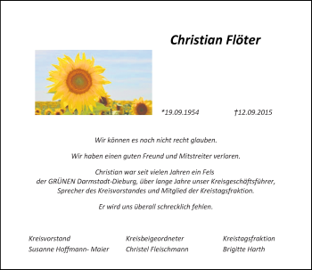 Traueranzeige von Christian Flöter von trauer.echo-online.de