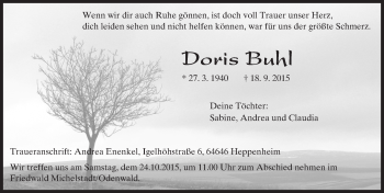 Traueranzeige von Doris Buhl von trauer.echo-online.de