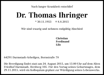 Traueranzeige von Thomas Ihringer von trauer.echo-online.de