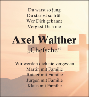 Traueranzeige von Axel  Walther von trauer.echo-online.de