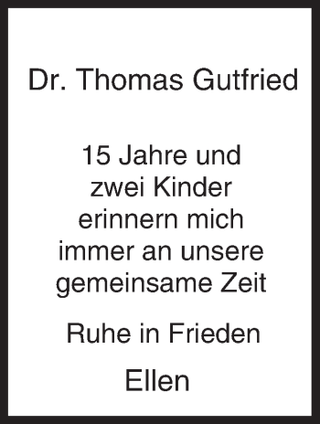 Traueranzeige von Thomas Gutfried von trauer.echo-online.de