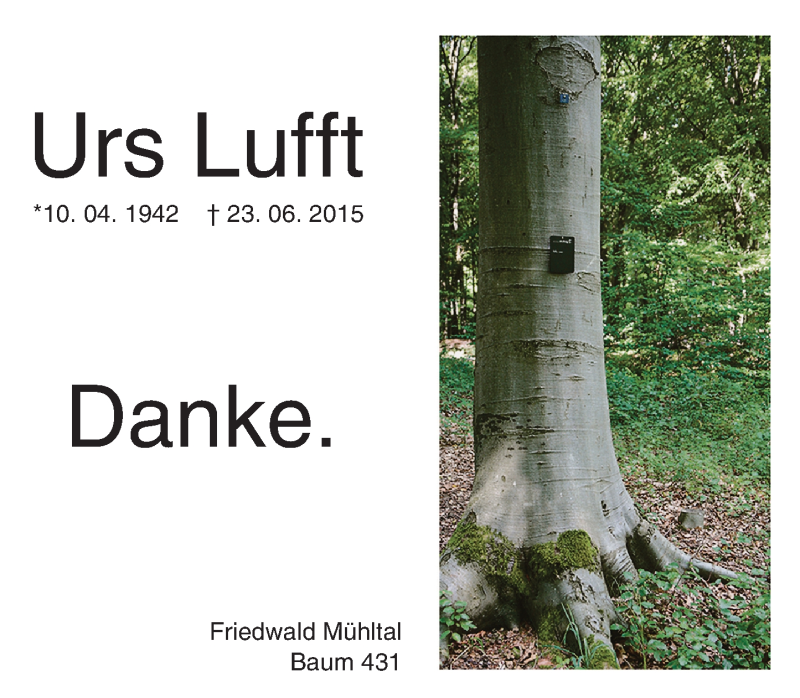  Traueranzeige für Urs Lufft vom 19.09.2015 aus trauer.echo-online.de