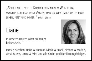 Traueranzeige von Liane  von Echo-Zeitungen (Gesamtausgabe)