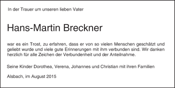 Traueranzeige von Hans-Martin Breckner von trauer.echo-online.de