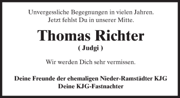 Traueranzeige von Thomas Richter von trauer.echo-online.de