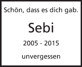 Traueranzeige von Sebastian Schmid von Odenwälder Echo