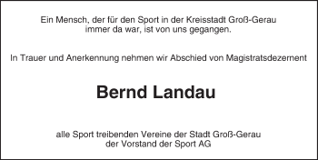 Traueranzeige von Bernd Landau von trauer.echo-online.de