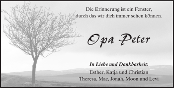 Traueranzeige von Peter  von Odenwälder Echo