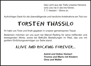 Traueranzeige von Torsten Thassilo von Darmstädter Echo