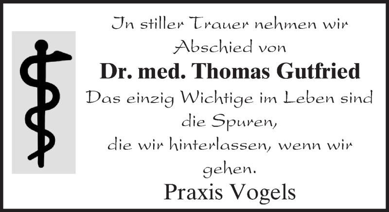  Traueranzeige für Thomas Gutfried vom 15.08.2015 aus trauer.echo-online.de