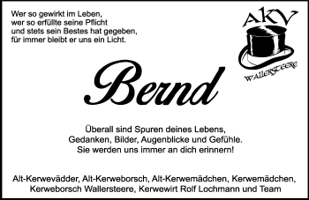 Traueranzeige von Bernd  von trauer.echo-online.de