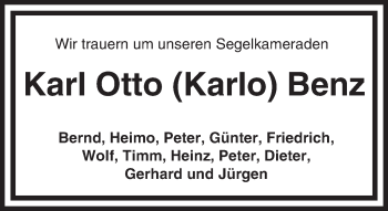 Traueranzeige von Karl Otto Benz von trauer.echo-online.de
